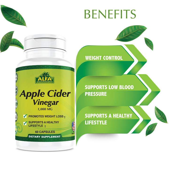 Apple Cider Vinegar 1000mg - 60 Capsules product details and ingredients