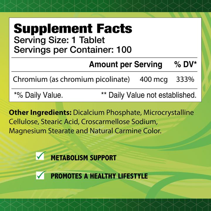 CHROMIUM PICOLINATE 400MCG