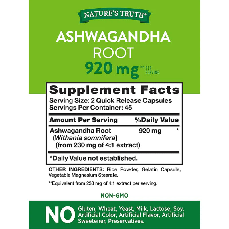 Nature's Truth - Ashwagandha Root 920 mg 90 Capsules